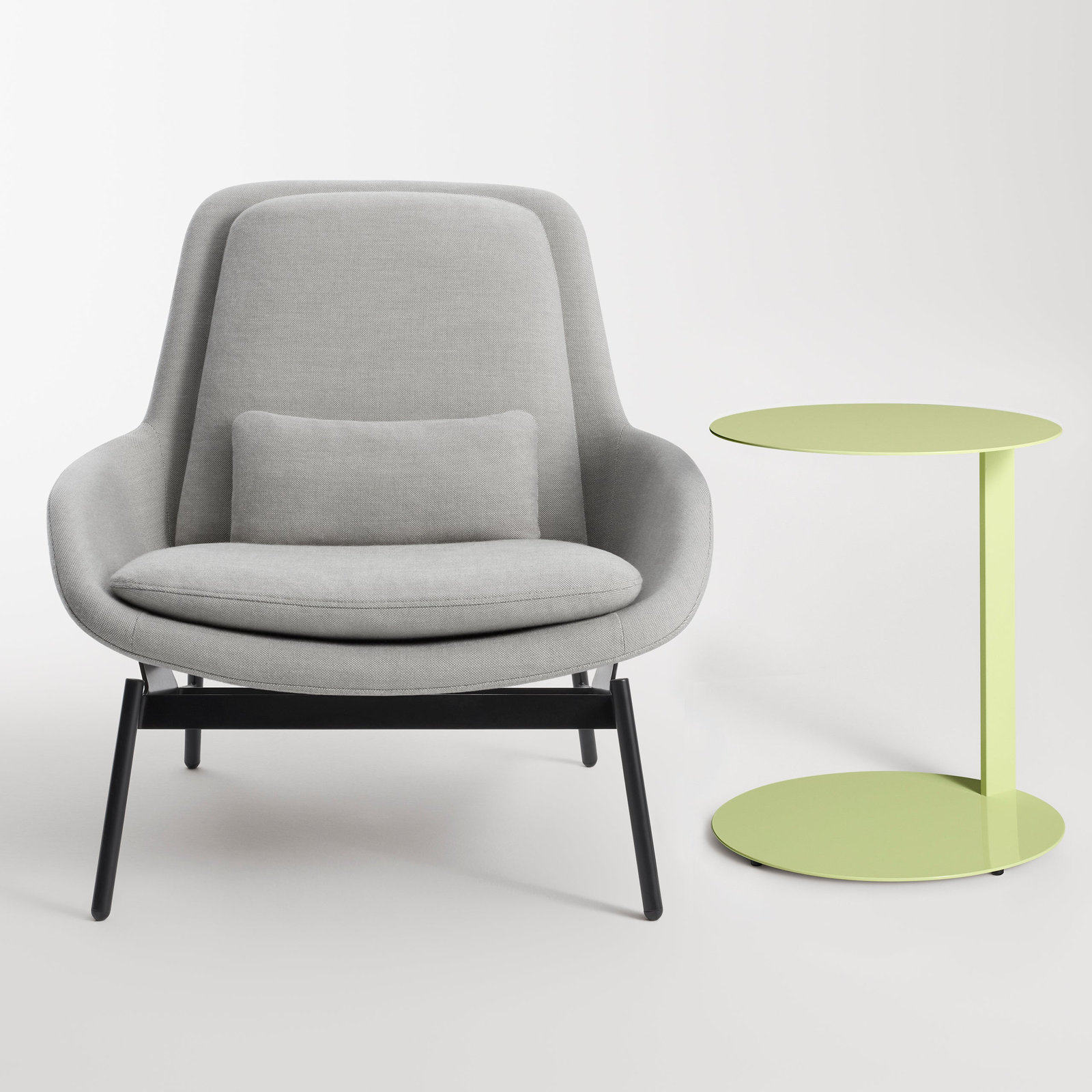 Note End Table, 21.8" H x 16" W x 16" D, Celery