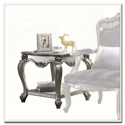 Antique Platinum 1-Shelf End Table