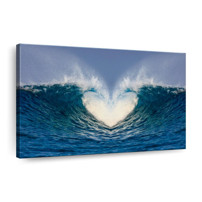 Vague de cœur océanique sur toile