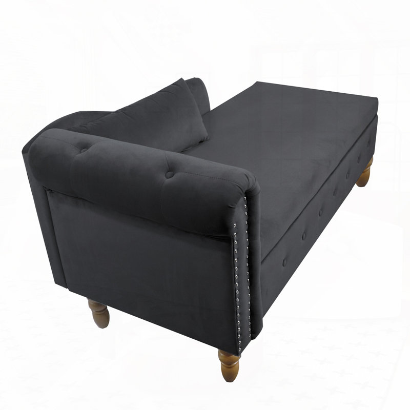 Chaise longue rembourrée pour l'intérieur, Noir, Brun