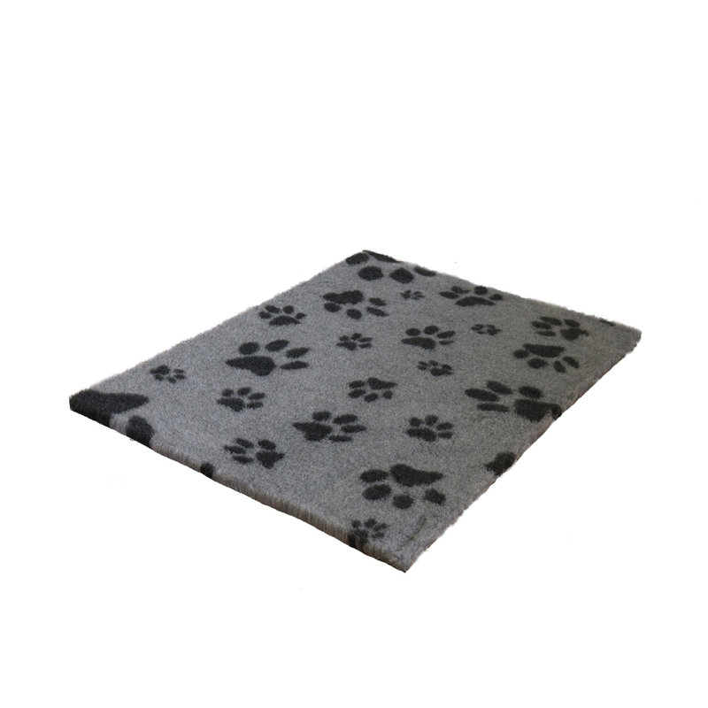 Vet Fleece Bedding | Non-Slip Multi-Paws Vet Bed O Animal Print Fleece Pet Bed, Grey/Charcoal, 3cm H x 91cm W x 91cm D