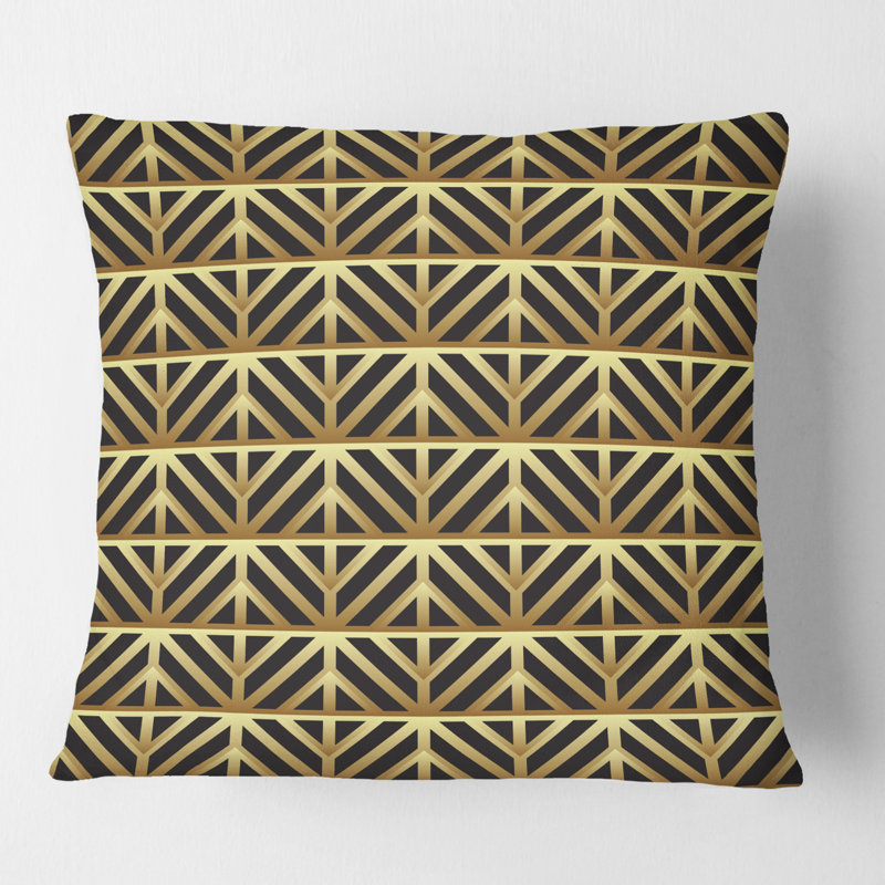 Coussin Golden Luxury GeometricsXIV - Mid-Century Modern, 18 po x 18 po