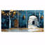 Ensemble marocain marocain de porte de la Kasbah de Rabat - bleu et or-677830354