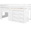 Lit mezzanine double avec placard et tablette - blanc-121069894