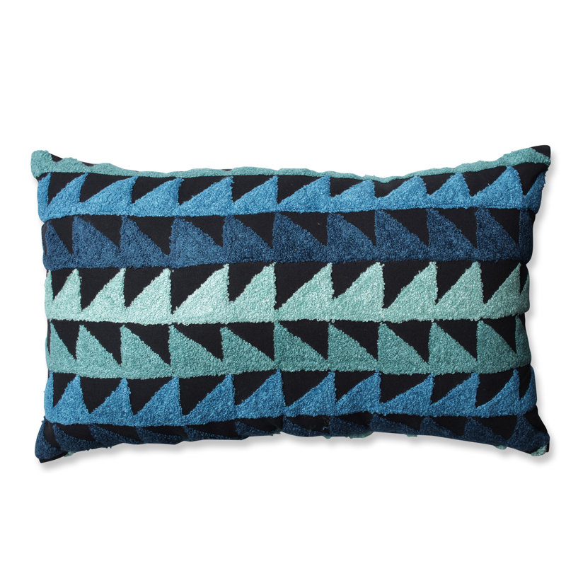 Coussin lombaire en coton samba, Bleu sarcelle / bleu / noir