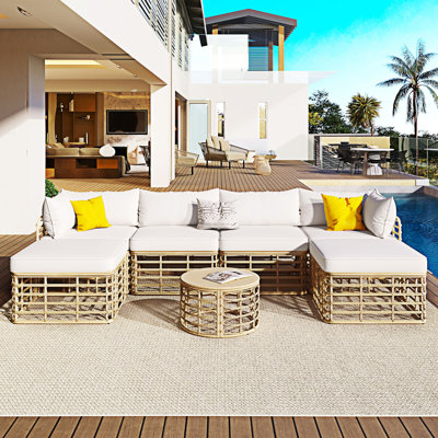 Ensemble de canapé modulaire d'extérieur 7 pièces 7 pièces