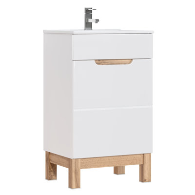 Indi-Rose 500cm Single Bathroom Vanity Base Only in White