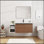 Meuble-lavabo mural avec 2 portes et tablettes de rangement latérales