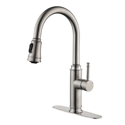 Single Handle Kitchen Faucet with Self Retracting with Side Spray -  KIKO HOME, KK-TT-0049-BN