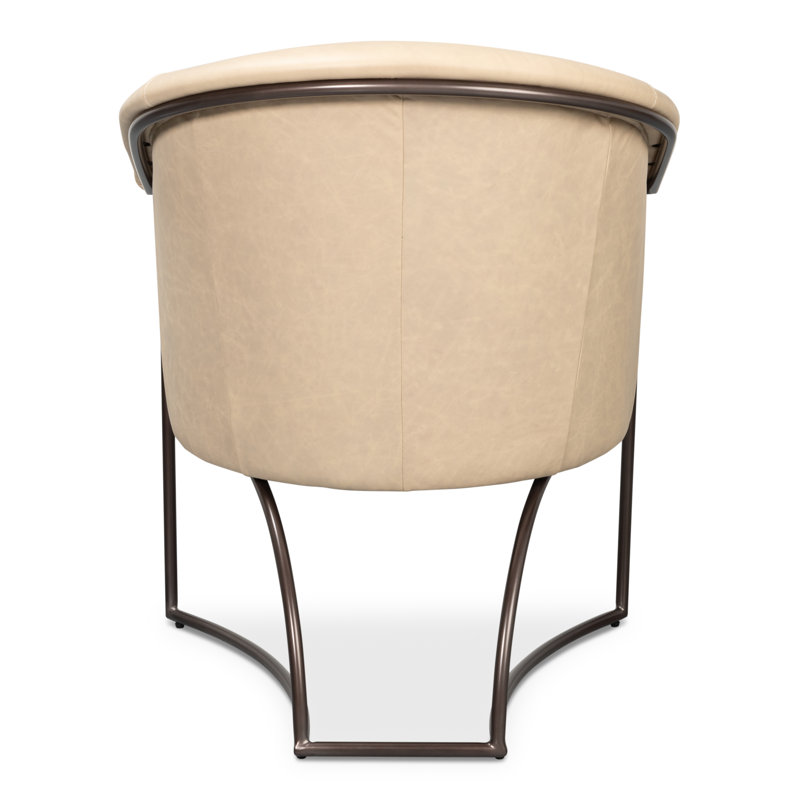 Nagel Armchair, White Genuine Leather
