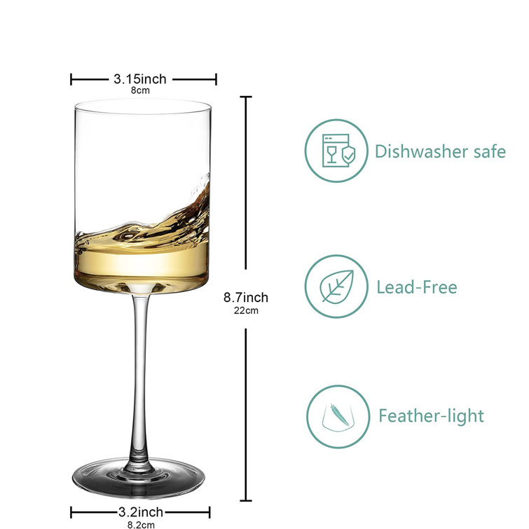 Crystal Champagne Flutes Wine Gift Set Square Wine Glasses With