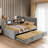 Luxurious Comfort USB Upholstered Daybed with Trundle & Storage Shelves-937106094