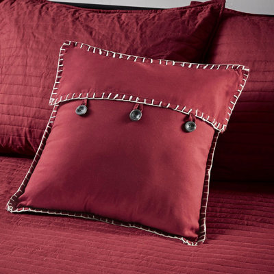 Housse de lit de jour simple - 6 pièces, tissu écossais rouge réversible, avec bourre en coton pour plus de douceur, comprend des taies décoratives et un coussin décoratif, literie d'inspiration Lodge 6 po