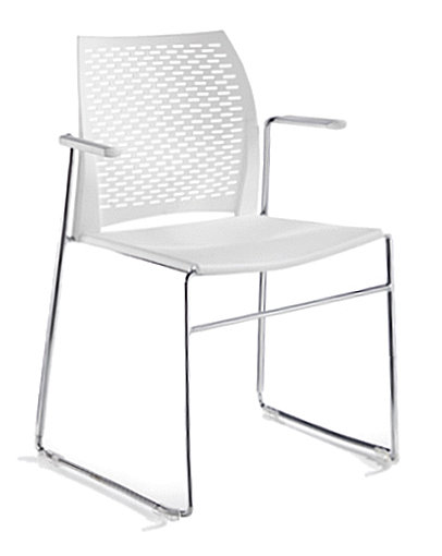 Chaise d'invité à traîneau réseau, Blanc