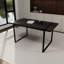 Table de salle à manger en bois noir avec table, base en métal, table ergonomique avec sièges et table de 4 personnes, cadre noir de 59 po pour une durabilité accrue