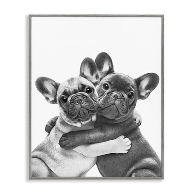 Hugging Dog Pair Framed Giclee Art by Annalisa Latella