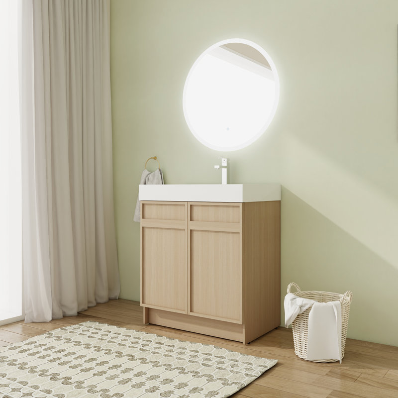 Meuble-lavabo sur pied simple de 30 po avec comptoir en résine