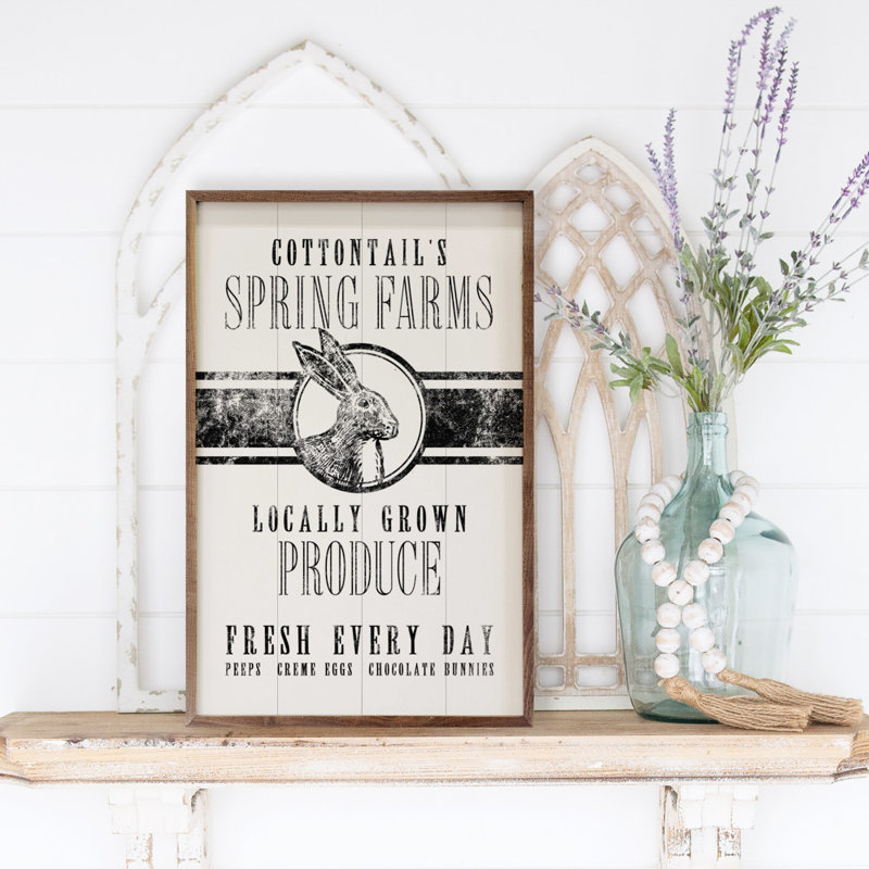 Lapin rayé blanc Cottontails Spring Farms, H 8 po x l 5 po x P 1 po