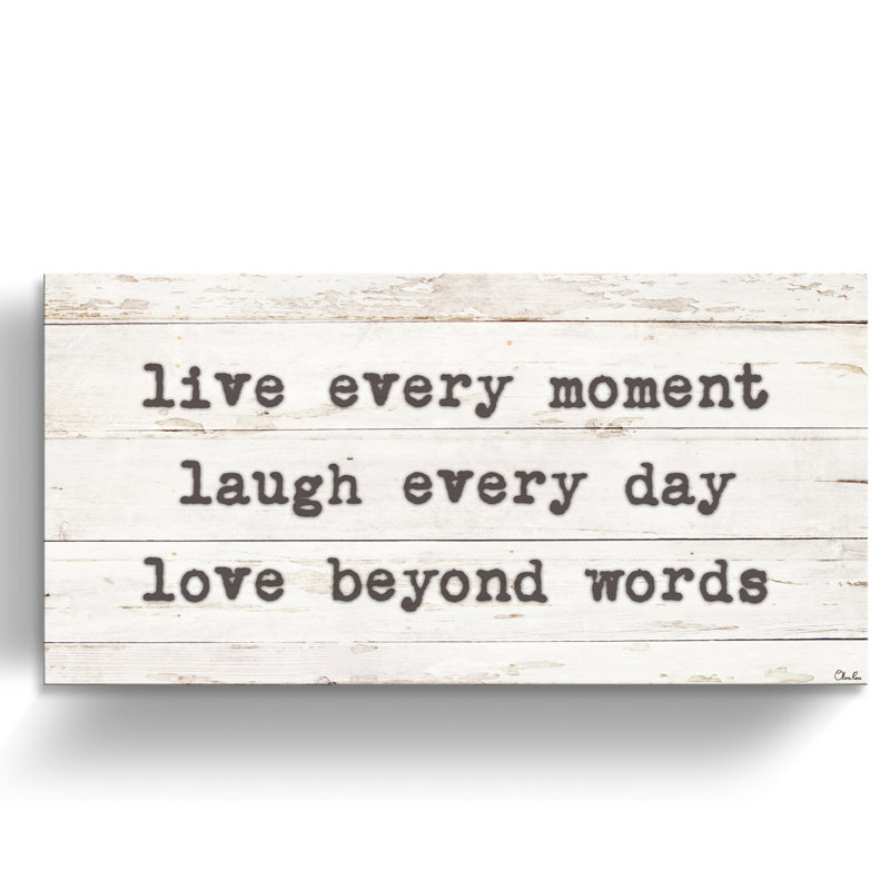 «Words to Live By» par Olivia Rose - reproduction d'art textuel sur toile, H 8 po x l 16 po x P 1,5 po