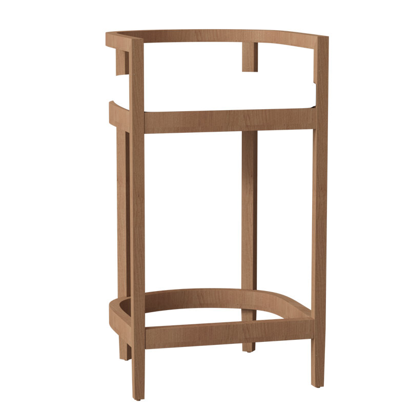 Santa Barbara Patio Bar Stool with Cushion, No Welt, Oyster Teak, Verona Mist