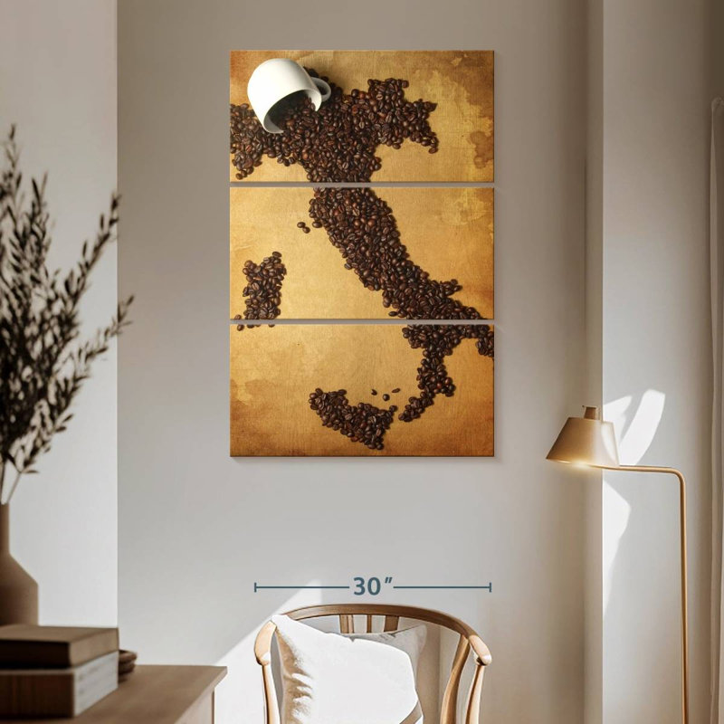 Yarlin Italian Coffee Map, 65" H x 42" W