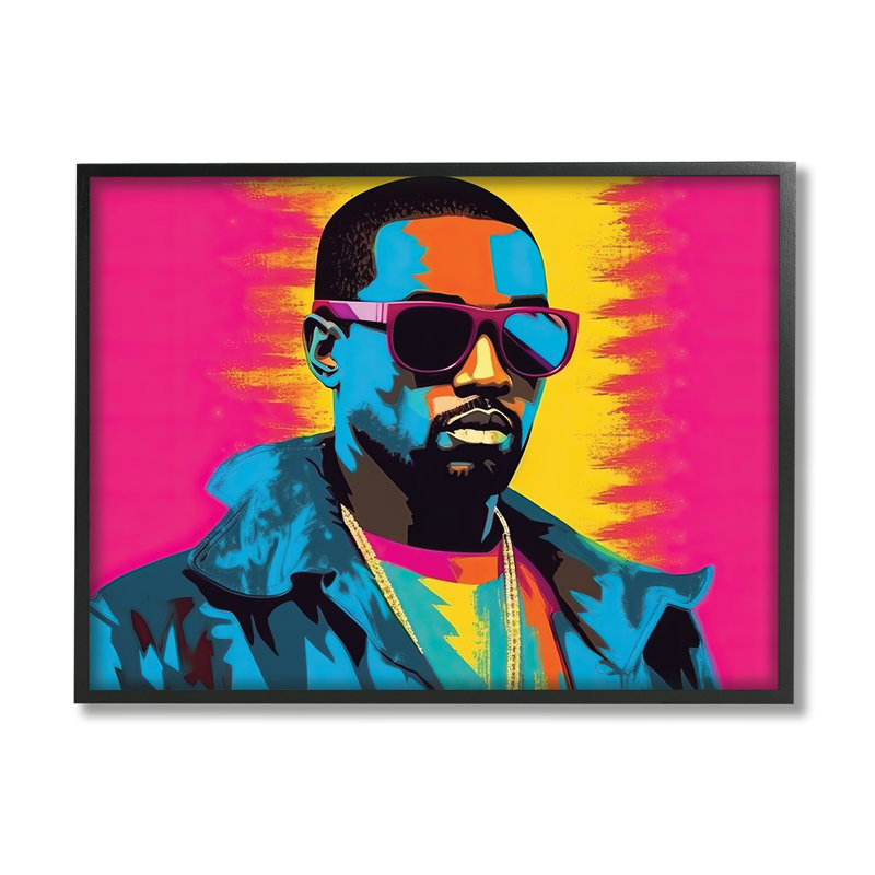 Stupell Industries, Kanye West, portrait moderne encadré de giclée par Birch & Ink, Giclée encadrée noir minuit