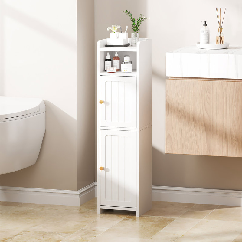 Armoire de rangement pour salle de bain Holtby avec 2 portes et tablette réglable