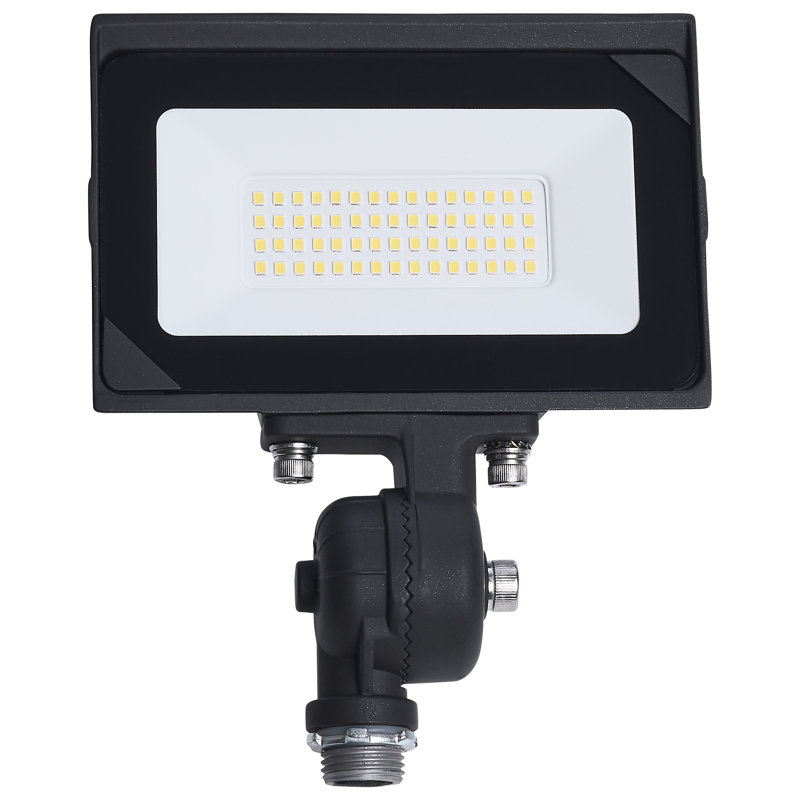 30 Watt LED DOB Tempered Glass Flood Light 5000K CCT Bronze Finish, 7.4" H x 5.97" W x 1.02" D