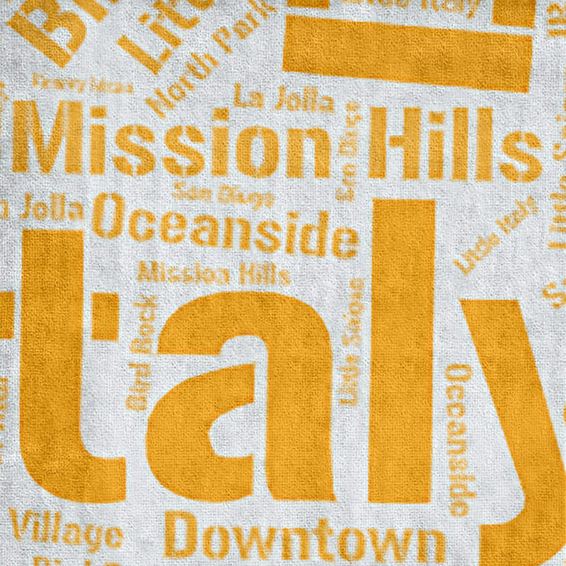 Bath Towel, Orange, San Diego, Microfiber