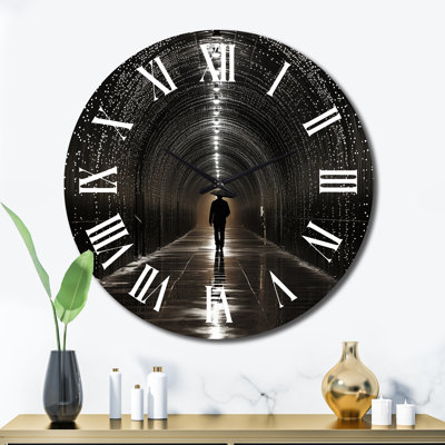 Horloge murale noire et grise