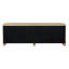Console brune avec placage et grande capacité de rangement 4 poignées de porte