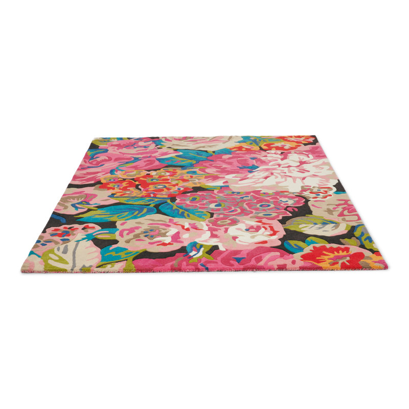 Hand Tufted Wool Floral Area Rug, Rectangle 9' x 12'