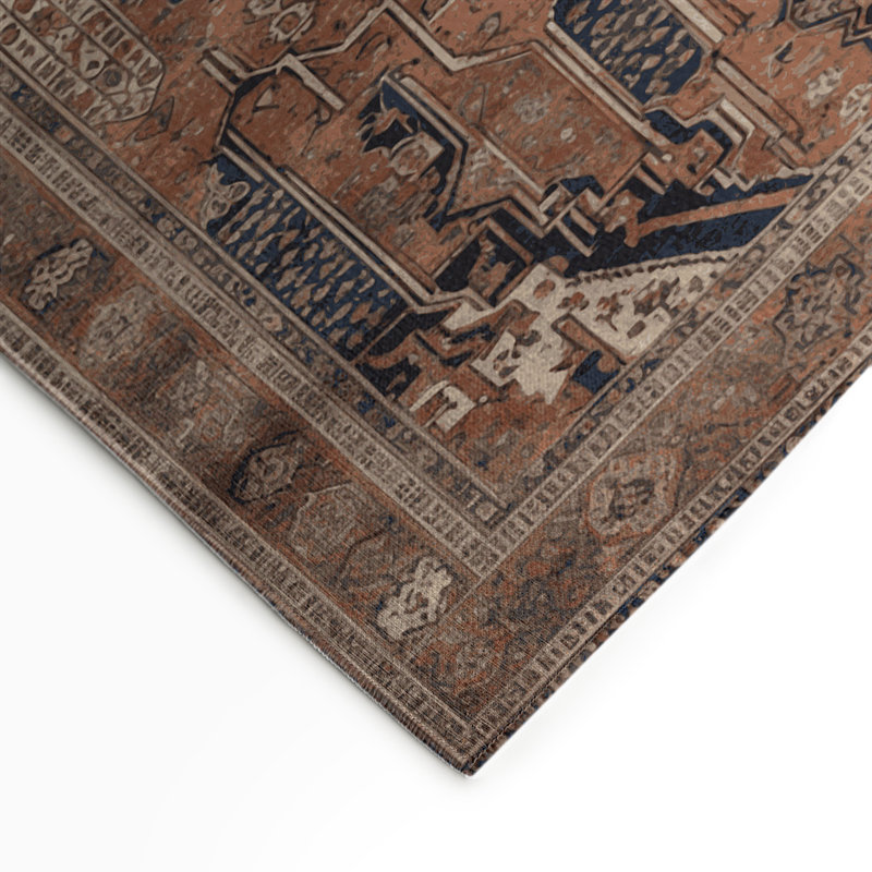 Tapis d'intérieur et d'extérieur brun Persian, Rectangle 5 pi x 7 pi