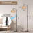 Arc Floor Lamps For Living Room With 3 Color Temperatures, Boho Farmhouse Floor Lamp With Remote & Dimmable RGB Bulb, Standing Lamp With Rattan & Fabric Shades, Adjustable Tall Lamp For Bedroom Office