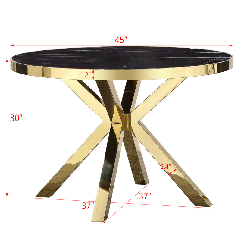 Dining Table, Black/Gold