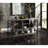 5-Shelf Kitchen Island In Antique Oak And Sandy Grey, With Generous Storage For Bottles Glasses, Tabletop Strong Metal Legs Dining Area Providing Plentiful