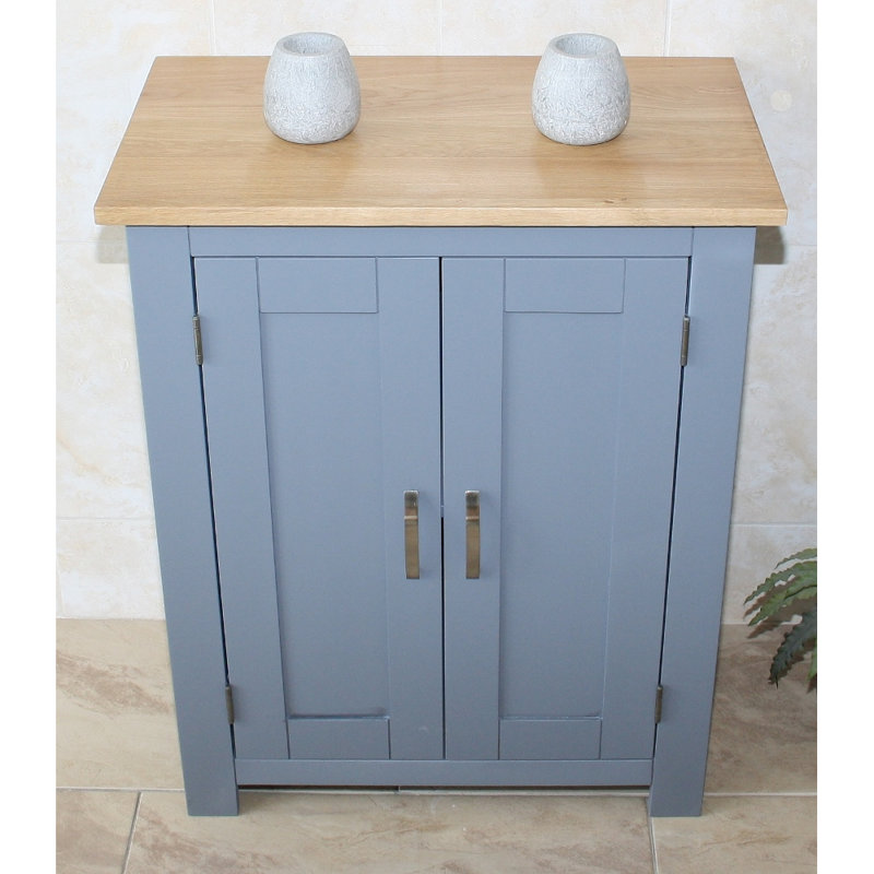 Hailie Solid Wood Bathroom Cabinet, Grey