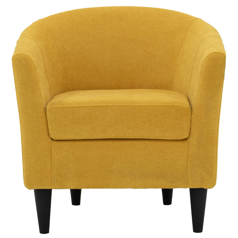Fauteuil demi-tonneau l 31,5 po Kronos, Polyester souci Chloe, Noir