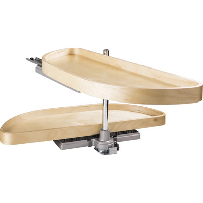 Half-Moon Lazy Susan Set with Wood Trays