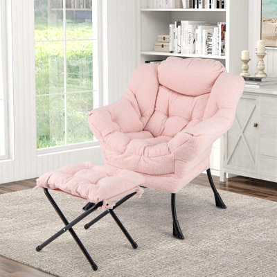Fauteuil d'appoint avec repose-pieds et poche de rangement George Oliver