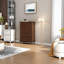Commode décorative en bois massif noyer noir pour chambre à coucher