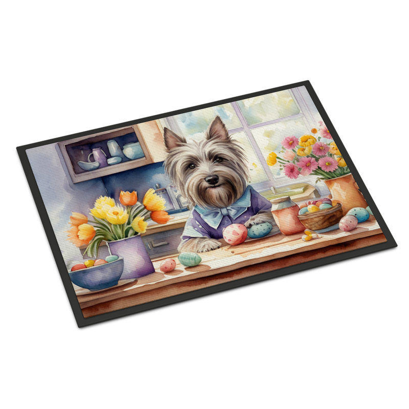 Decorating Easter Skye Terrier Doormat, 24" W x 36" L