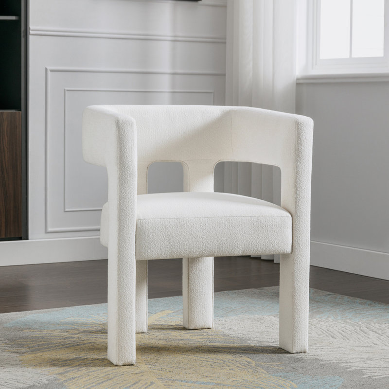 Fauteuil demi-tonneau Ellisyn, Mélange de lin beige