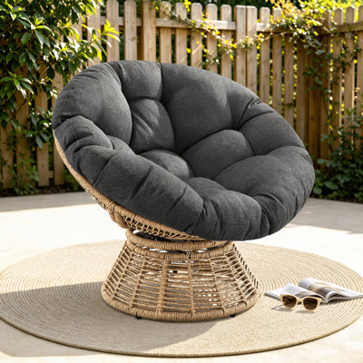 Charlcy Swivel Papasan Chair with Cushion