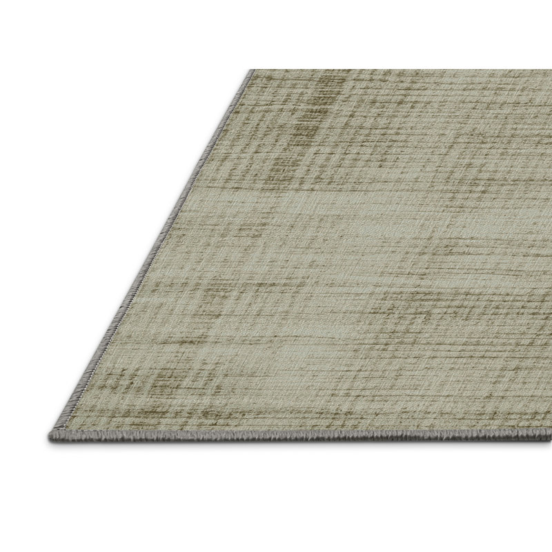 Machine Washable Abstract Gray Area Rug, Square 7'