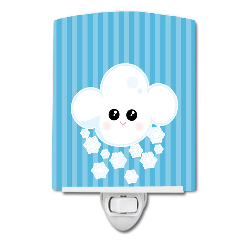 Weather Snowing Face Ceramic Night Light
