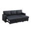 Canapé modulaire en similicuir noir avec fonction de rangement et de canapé