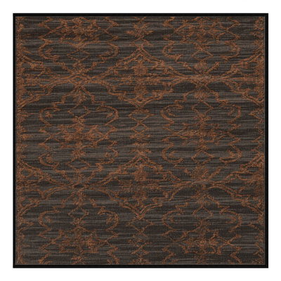 Machine Washable Trellis Brown Area Rug