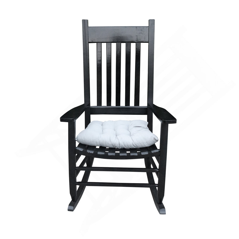 Wooden Porch Rocker Chair, Without Mat, Black