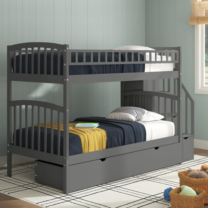 Sand & Stable Baby & Kids Northwest Kids Bunk Bed with Drawers ...